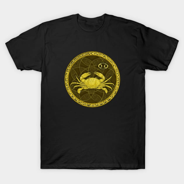 Zodiac Cancer Brown T-Shirt by Astrablink7